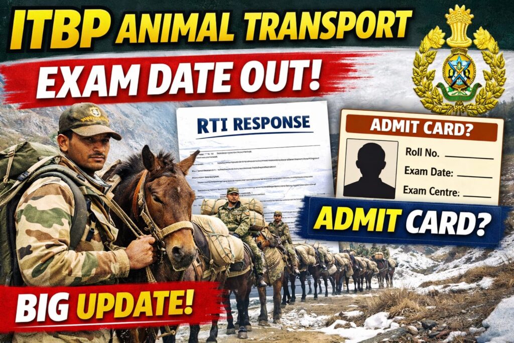 ITBP Animal Transport Exam Date 2026 Out