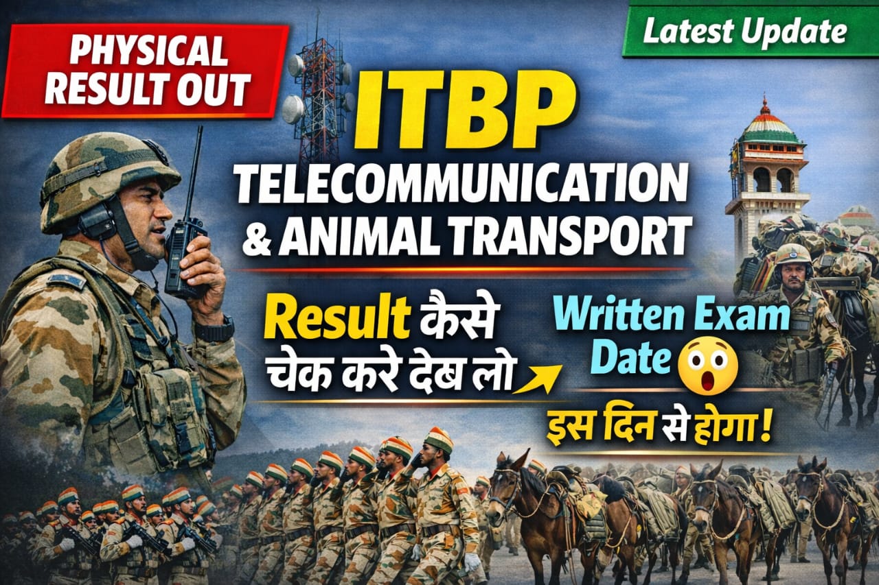 ITBP Telecom SI, HC & Constable PETPST Result & Written Date 2026