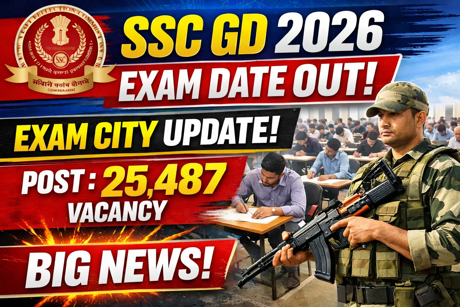 SSC GD Constable 2026 Exam Date Post 25487